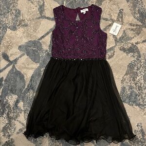 Speechless Kids Dress in Deep Purple and Black